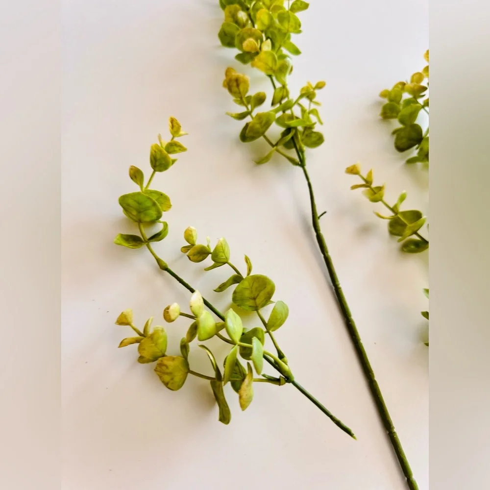 LIFELIKE Eucalyptus Floral Picks Pale Light Green Set of 3 Stems